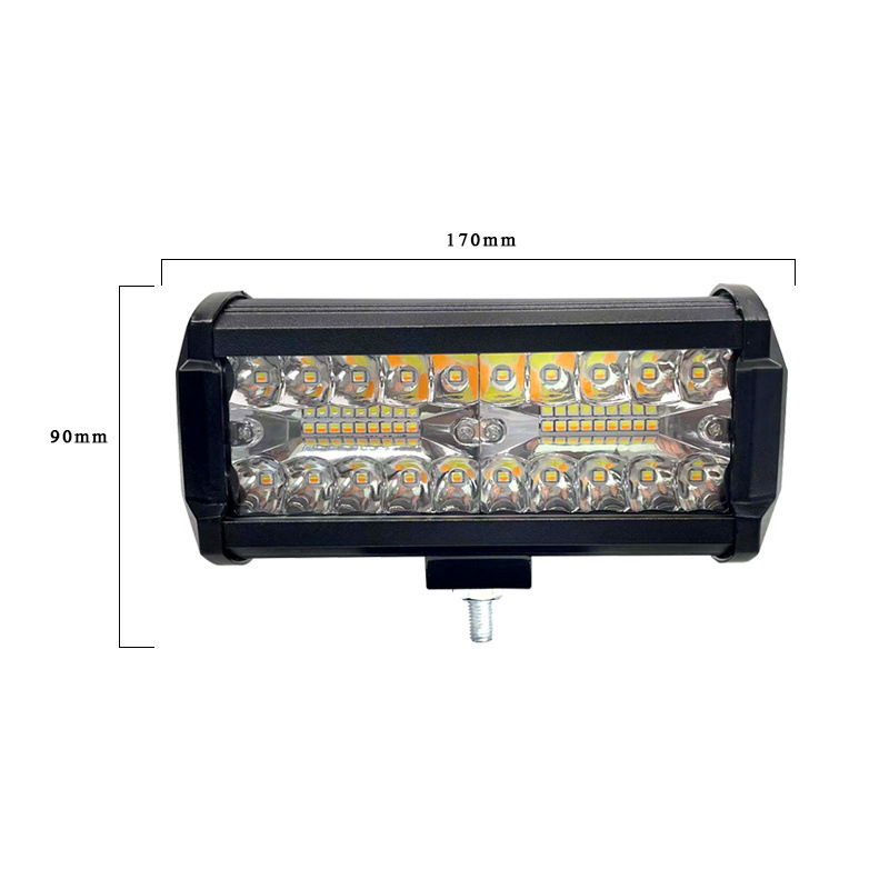 Dual Color 7 Inch 120W Combo LED Bar 12V 24V Driving Light Bar Led Working Lights for Tractor Truck Off-Road Vehicle Jeeps