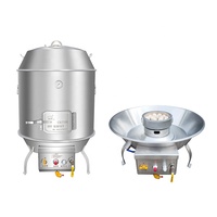 Four vertical commercial à gaz en acier inoxydable pour rôtir porc, canard, poulet, avec pierre de lave, équipement de barbecue