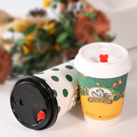Couvercles jetables imperméables, recyclables, biodégradables, de qualité alimentaire, à double paroi pour tasses à café expresso et à vin, 8OZ, 10OZ, 12OZ, 16OZ