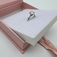 Boîte d'emballage en papier pliable avec fermeture magnétique de luxe, personnalisée avec logo imprimé, pour ranger des bagues