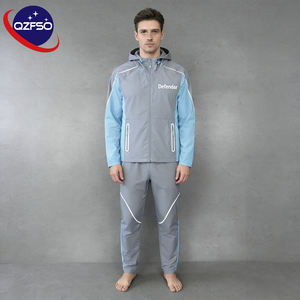 ผู้ผลิต QZFSO ออกแบบชุดวอร์มแบบกำหนดเอง ชุดวอร์มมีฮู้ดแบบ unisex ผ้าหนา ซิปแบบรูดขึ้น-ลง เสื้อแจ็คเก็ตกันลม ผ้าฝ้าย 100% พร้อมกางเกง - Product Image 1