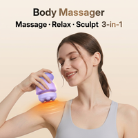 Masseur corporel 3D portatif, 3 têtes de massage interchangeables, relaxation profonde des fascias, soulagement musculaire après l'exercice