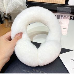 MWFur Mode Hiver Chaud Fantaisie Épais Doux Fourrure complète Double face Fourrure de <span class=keywords><strong>lapin</strong></span> Rex Imprimé par transfert thermique <span class=keywords><strong>Cache</strong></span>-oreilles pour femmes - Product Image 4