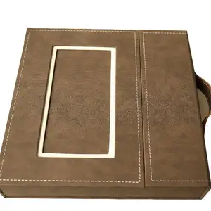 DOUBLE 100 Brown Box Album Fabric Wedding Album Box