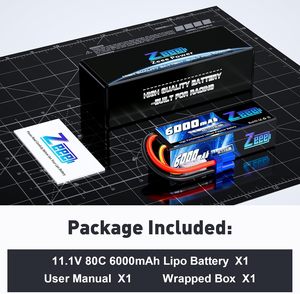 Zee batteria Lipo 6000mah 80C custodia rigida per <span class=keywords><strong>RC</strong></span> 1/8 1/10 veicoli scala auto camion barche - Product Image 6