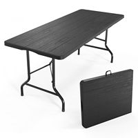 Table de camping pliante carrée moderne en plastique Nuosenlai BK-012 de 1,2 m, hauteur réglable sur 3 niveaux, portable, pour intérieur/extérieur