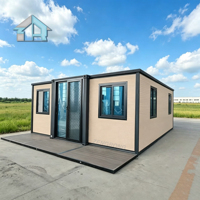 Maison conteneur modulaire préfabriquée moderne et personnalisable de 20 pieds, extensible, portable, avec cuisine et toit plat, pour habitation compacte mobile