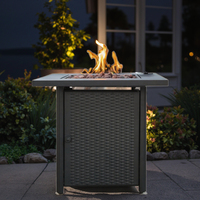 Table de foyer au propane carrée GARDENSUN 11 kW en acier inoxydable sans fumée pour extérieur, jardin, camping – Fabricant OEM ODM