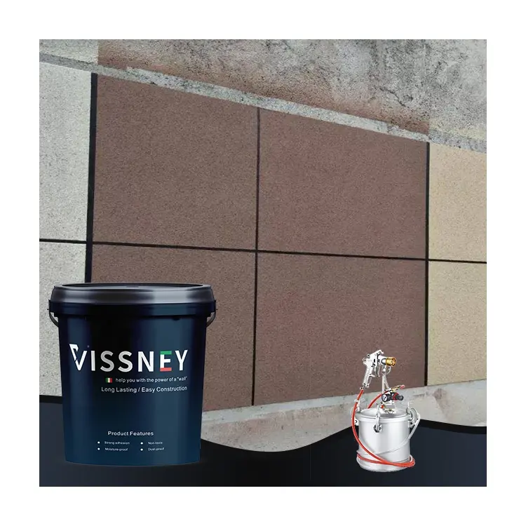 Vissney dış elastik boya asya boyalar duvar boyası granit taş kum doku kaplama beton için