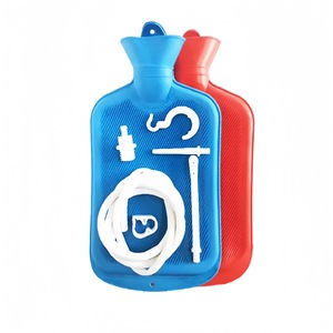 ชุดถุงสวนทวารหนักซิลิโคนขนาด 2 ลิตร ใช้ซ้ำได้ สำหรับใช้ในบ้าน พร้อมสายและหัวฉีด สีฟ้า สีแดง - Product Image 1