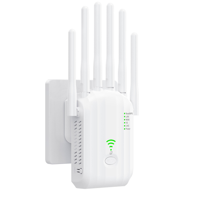 AC1200 Dual Band WiFi Range Extender 1200Mbps 2.4G 5G Wireless Repeater Signal Booster with Gigabit Ethernet Port