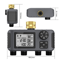 Temporizador de Riego Automático Inteligente de Cuatro Vías con Pantalla Grande, Funciona con Batería de CC de 9 V, Programable para 7 Días y 24 Horas, con Clasificación IP67 para Jardín