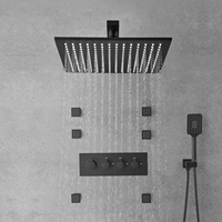 Lyre-ensemble de pomme de douche de luxe en laiton, salle de bains de luxe rvb LED avec 6 Jets de Massage, système de robinetterie de douche de Spa