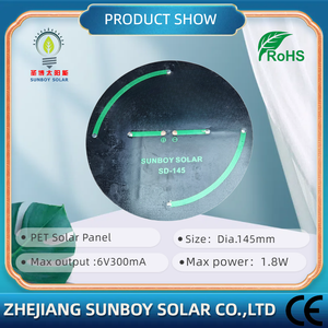 सनबॉय 6 वी वी-5 वी-5 वी पावर सिस्टम के लिए 1.8 डब्ल्यू 3.7 वी-5 वी पावर सिस्टम राउंड सौर सेल व्यास 137 मिमी छोटे मोनोक्रिस्टलाइन सौर मॉड्यूल - Product Image 5