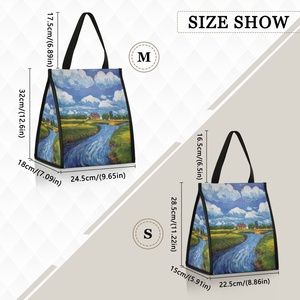 School Events Autism Awareness Bags Charity Fundraising Kids Artwork Printing Custom School Lunch Tote Bag Lunch Bag - Product Image 4