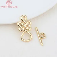Bracelet en laiton couleur or 24 carats de haute qualité, avec fermoirs à bascule chinois et fermoirs de connexion, accessoires pour la fabrication DIY, vente en gros