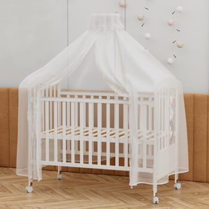 Modern Wooden Baby <strong>Cot</strong> Bed with <strong>Cot</strong> Top Changer 2-in-1 Crib &amp; Toddler Bed for Bedroom or Hotel Use <strong>Oak</strong> &amp; White - Product Image 6