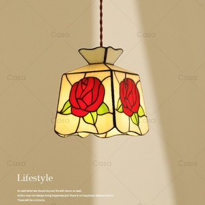 Lámpara colgante de vitral estilo Tiffany, cuadrada, con bombilla LED E27, iluminación decorativa para el hogar, para casa de huéspedes, cafetería, bar, restaurante - Product Image 2