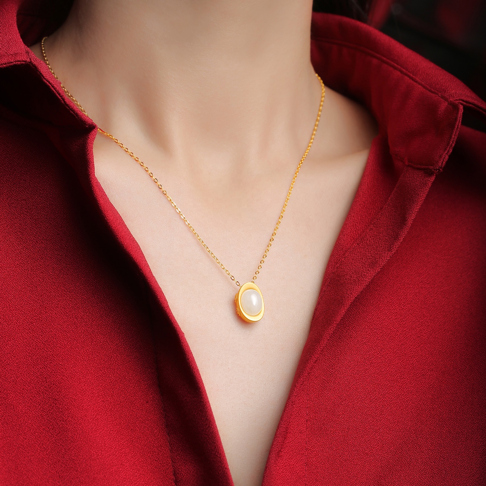 HMOIS fashion jade Wholesale Price Gold ingot Wholesale Silver Hotan White Jade Necklace Pendants