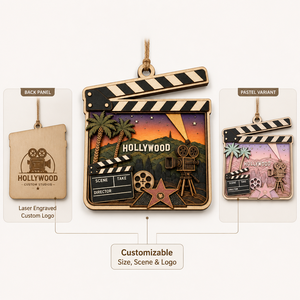 Adorno de Clapperboard de Hollywood |   Decoración de Madera Contrachapada de Álamo en 3D |   Regalo de Estudio Cinematográfico |   Venta al por Mayor OEM |   FSC CPSC |   Paseo de la Fama - Product Image 4