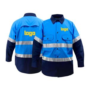 Cotton Xây Dựng Khai Thác Mỏ Đồng Phục Dài Tay Áo Làm Việc Biểu Tượng Tùy Chỉnh Phản Quang Quần Áo An Toàn Hi VIS Người Đàn Ông Của Fr Làm Việc Cộng Với Kích Thước - Product Image 1