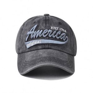 Gorra de béisbol deportiva vintage de algodón lavado con visera y logo 3D bordado de América de 6 paneles para mujer, al por mayor - Product Image 2