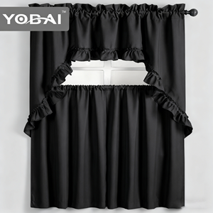 Tenda da <span class=keywords><strong>Cucina</strong></span> in Stile Europeo Economica 100% Poliestere <span class=keywords><strong>con</strong></span> Motivo in Pizzo e Ombreggiatura Completa dalla Cina - Product Image 6