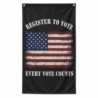Drapeau de vote électorale présidentielle double face en polyester 90x150cm pour extérieur, idéal pour la maison - Vente en gros 2028