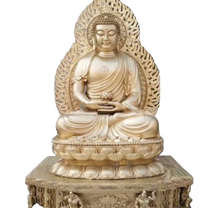 Escultura de Buda Moderna Personalizada en Bronce Chapado en Oro, Fabricación OEM/ODM, Fundida a Mano, Decoración para Exteriores, Templos, <span class=keywords><strong>Monasterios</strong></span> y Paisajes - Product Image 1