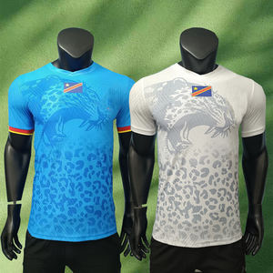 Оптовая продажа, индивидуальный пошив: Мужские спортивные футболки для Кубка Африки наций 26-27, быстросохнущие, дышащие, ткань 220 г, версия для лучшего игрока сборной Конго - Product Image 1