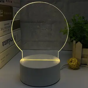 Mini Table Lamp High Transparent Acrylic Diy Note Board Holiday Light Creative Led Night Light LED Message Board Light With Pen