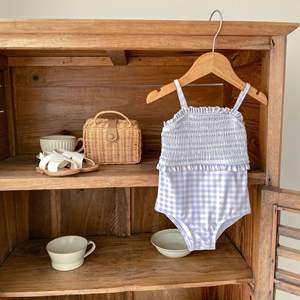Engepapa recién <span class=keywords><strong>nacido</strong></span> 0-3 años de edad traje de baño a cuadros ropa infantil slingback bebé niñas traje de baño - Product Image 2