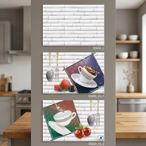 Carreaux de mur en céramique décoratifs colorés 300x450mm finition brillante images imprimées par HD parfaites pour l'intérieur de la salle à manger 12x18 pouces - Product Image 1