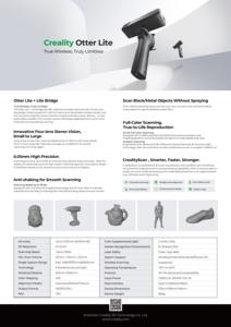 Scanner 3D sans fil Creality Otter Lite, scanner 3D CR-Scan Raptor, haute précision 0,05 mm, anti-vibrations, scanner 3D couleur intégrale - Product Image 3