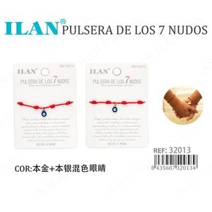 Pulsera de siete nudos Ilan con cuerda roja y colgante de ojo, amuleto de protección hecho a mano - Product Image 3