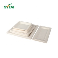 Dîner de fête écologique Plaques de bagasse en pulpe de canne à sucre avec séparateur pour service alimentaire