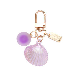 Nouvelle couleur plaquée Imitation coquille voiture porte-clés pendentif unisexe étui pour écouteurs décoration couleur boule accessoires - Product Image 5