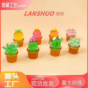 Mini Cactus Artificiel en Résine Lumineux pour Décoration d'Intérieur, Accessoires DIY, Ornements Créatifs - Product Image 3