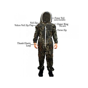 Traje de apicultura resistente al agua, protector de la campana, color rojo, con cremallera, seguridad - Product Image 2
