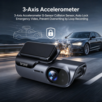 Cámara para Coche VIEVGUARB VS1136 con Monitor de Estacionamiento, Grabación en Bucle, Visión Nocturna, Sensor G, Control por Aplicación, 4K UHD, WiFi, GPS, Lente Dual, Ángulo de 120°