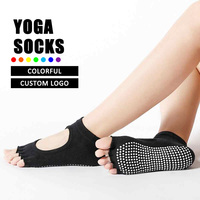 Chaussettes de yoga sans doigts de haute qualité Chaussettes à prise personnalisée Chaussettes de yoga Pilates pour femmes