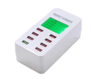 8 Ports QC 3.0 Mobile Phone Charger Fast Charge With Led Display Multiport Screen Plug Usb Charger