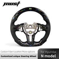 Kit de volant à LED à levier de vitesse en fibre de carbone véritable personnalisé pour Hyundai Elantra N I30 N I20N 2019-2025