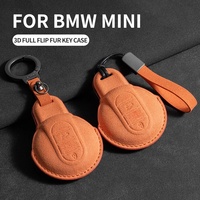 Casing Kunci Mobil Kulit Suede untuk MINI COOPER S ONE JCW F54 F55 F56 F57 F60 CLUBMAN COUNTRYMAN