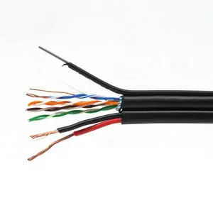 24awg 4 pairs acciaio forza messager FTP cat5e cavo con cavo di alimentazione