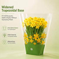Sacs à bouquet trapézoïdaux en cellophane transparent de haute clarté en CPP pour fleuristes et fournisseurs – Vente en gros