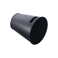 Poubelle ronde en métal noir robuste pour bureau et chambre, 8L, poubelle d'intérieur, corbeille à déchets pour la maison