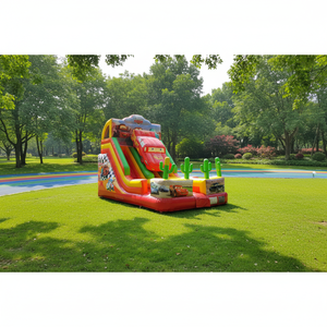 Scivolo Gonfiabile a Tema Auto, Scivolo Commerciale per Bambini con Parete da Arrampicata per Feste in Giardino, Noleggio per Parchi Divertimento all'Aperto - Product Image 1