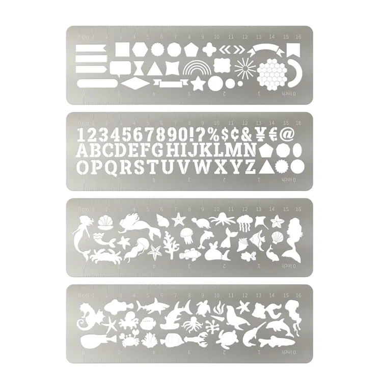 Customized Laser Cutting Aluminium Metal Stencil Bookmark For Bullet Journals
