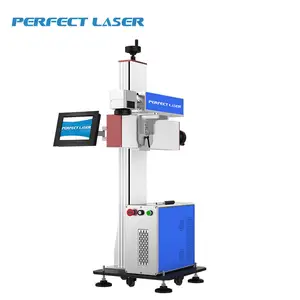 Perfect Laser PCB Food Packaging Cable Electric Wire Engraving Lift Type LCD Fiber Laser Flying Marking Machine